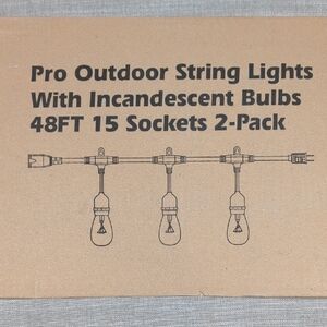 Pro Outdoor String Lights with Incandescent Bulbs - Black
